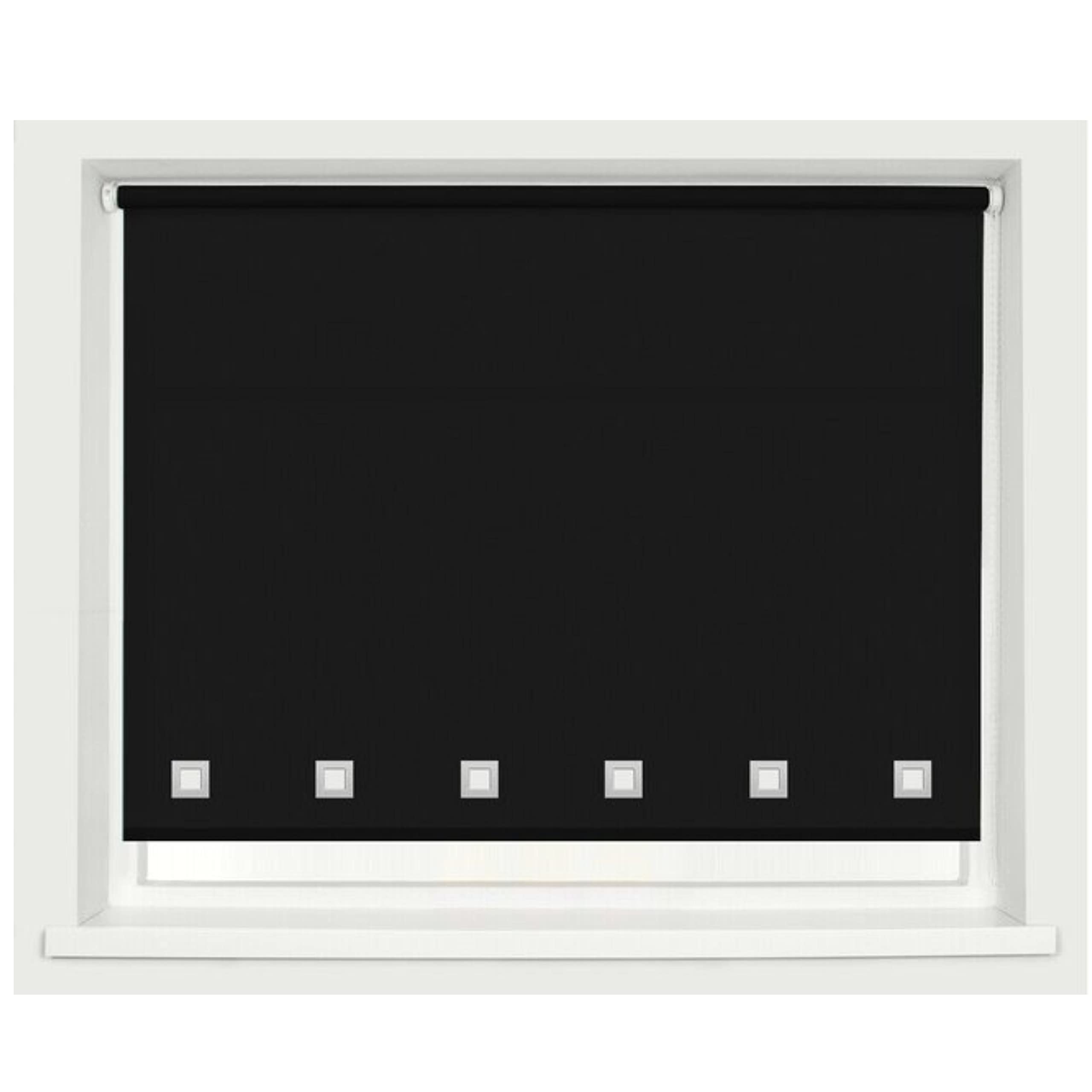 Home In Style 4U Black 100% Polyester Square Eyelet Trimmable Daylight Roller Blinds (240Cm Wide X 165Cm Drop, )