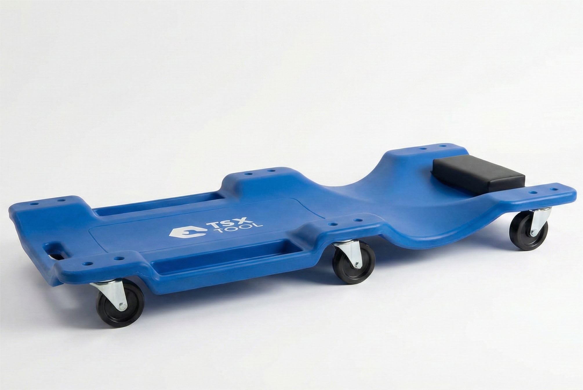 SATKIT Camilla Mecánica con Ruedas para Taller – Diseño Ergonómico, Reposacabezas Acolchado y Soporte de hasta 150 kg – HDPE Resistente al Aceite y Disolventes