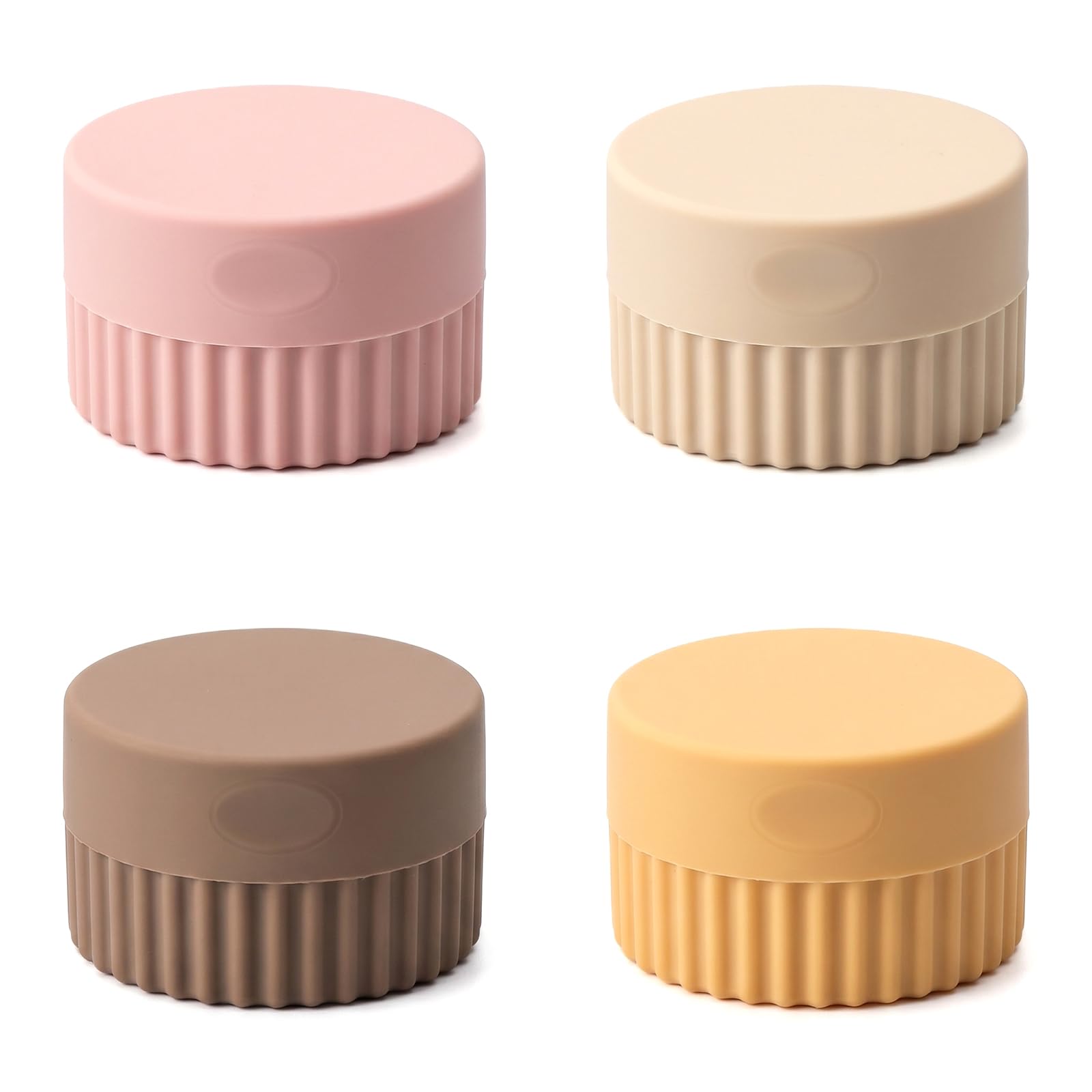 4 Pezzi Contenitori da Viaggio Cosmetici 20 ml, Vasetti Crema Viaggio 20 ml Ricaricabili - Contenitori in Silicone con Coperchio a Prova di Perdite per Crema, Lozione, Dentifricio e Toeletta