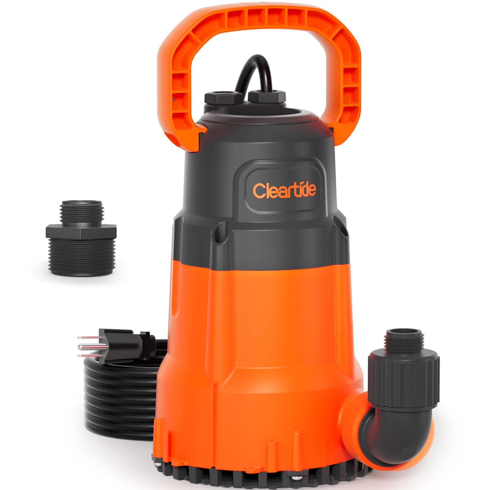 Cleartide Submersible Utility Water Pump, 1/2 HP 3060 GPH Sump Pump, Portable Plug and Work for Pond, Garden Watering, Pool or Hot Tub Water Transfer