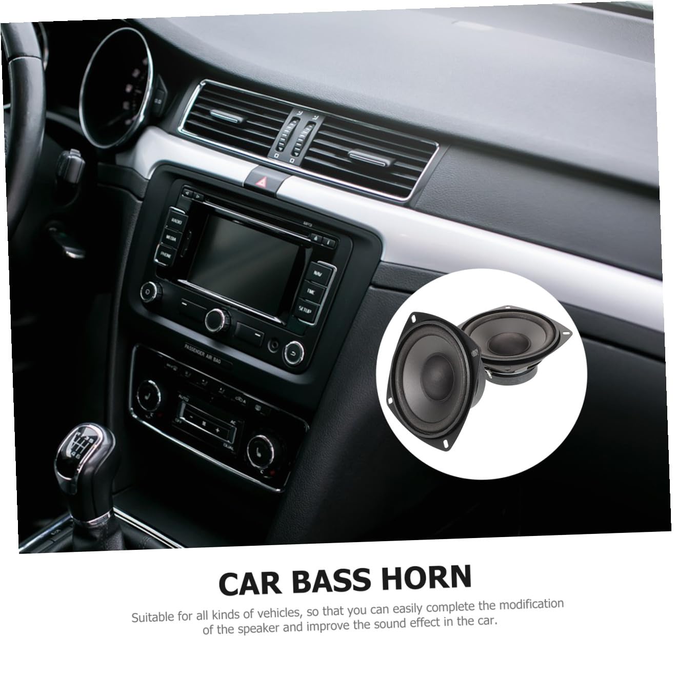GARVALON Coppia di Trombe Auto 4 Pollici Coassiali 600w Nero | Pp e Ferro, Effetto Bassa Frequenza, Installazione Semplice, Confezione da 1 Paio