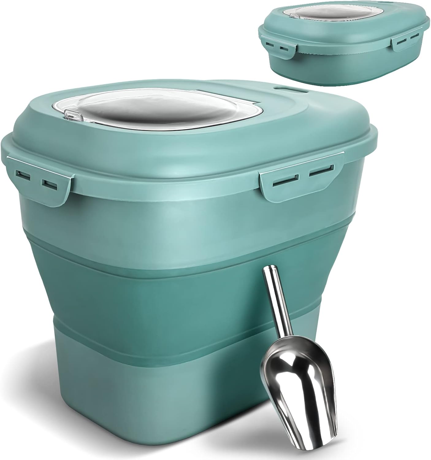 TIOVERY Dog Food Storage Container, Airtight Collapsible 13lb to 30lb