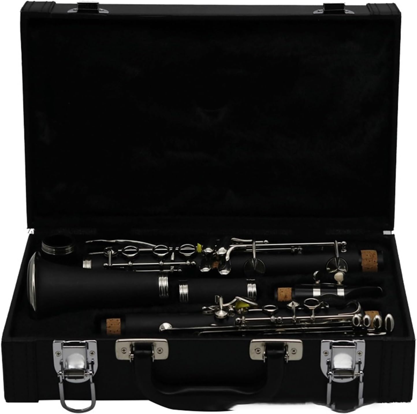 Clarinet Nickel Plated Black Wind Instrument B Flat 17 Key Bakelite
