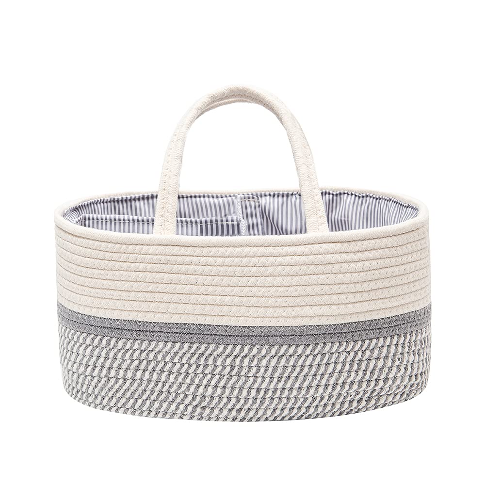 Baby Nappy Caddy Organiser Cotton Rope Woven Diaper Storage Basket Nursery