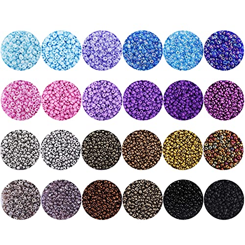 Quefe 44000Pcs 2Mm Glass Seed Beads For Bracelet Making Kit, 48 Colors Small Beads, Craft Beads Kit For Jewelry Making thumb #2