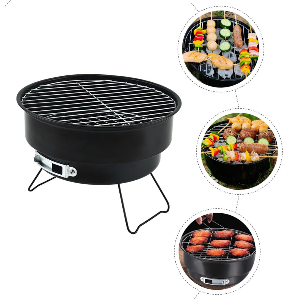 Lekki przenośny grill do grillowania – na zewnątrz kuchenka kempingowa z konstrukcją cyrkulacji powietrza, idealna do ogrodu, podróży, na piknik i do tylnej klapy - kompaktowy sprzęt do grillowania