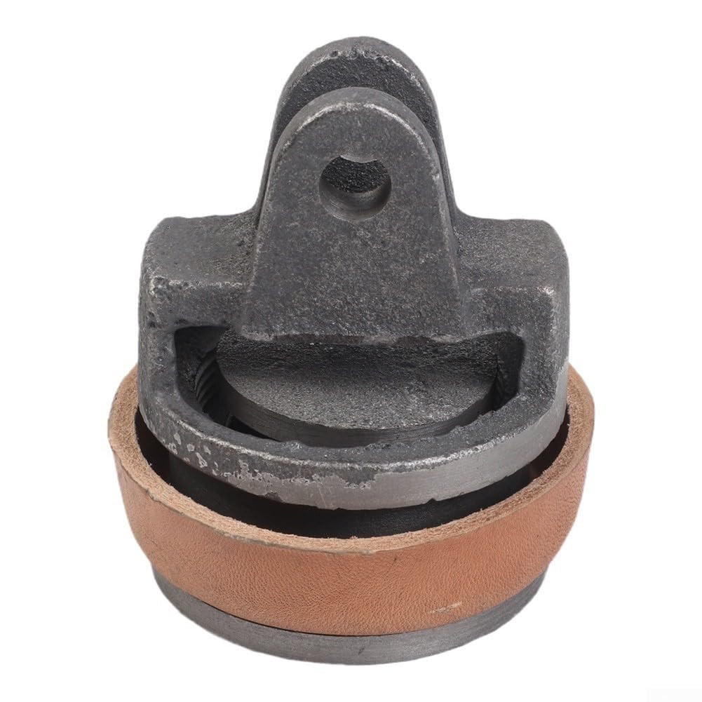 Pistone di ricambio per pompa manuale tipo 75 con valvola di passaggio, set di pistone in ghisa e pelle sintetica con guarnizioni e viti per pompe da giardino e fontane, arancione/nero