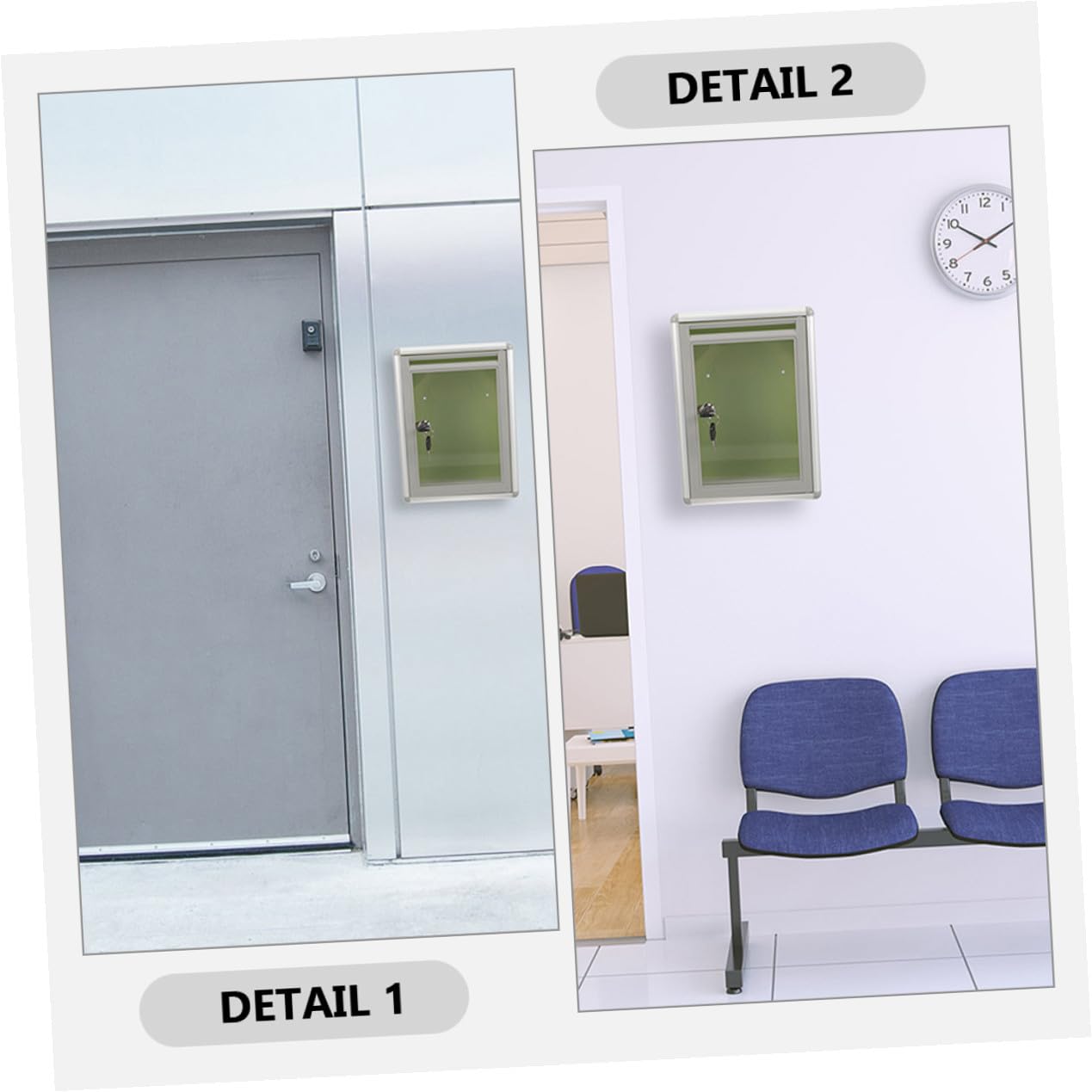 Buzón de Pared con Cerradura Transparente de Aluminio, 2 Unidades | Acrílico, Superficie Lisa, para Oficina y Exterior, Formato Compacto, Incluye Cierre de Seguridad