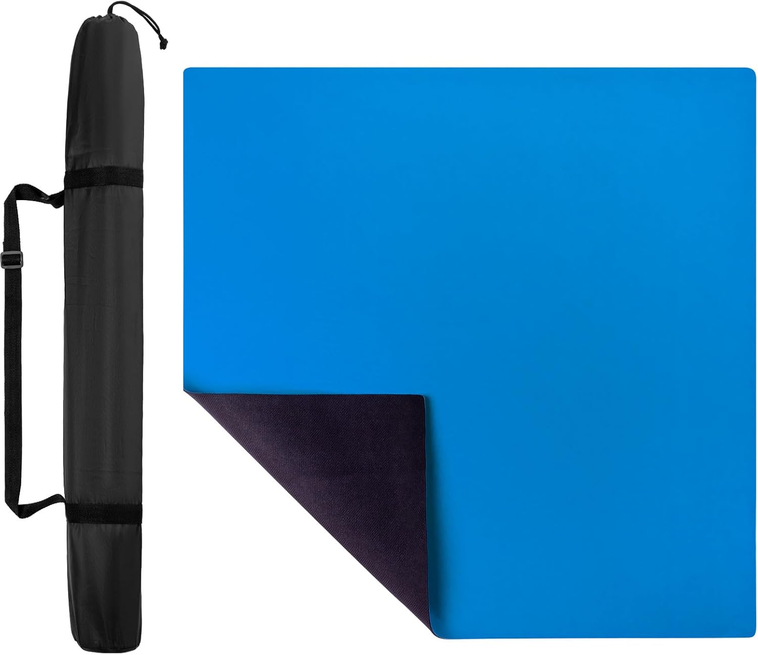 32.6"x32.6" Rubber Anti-Slip Playmat Mahjong Mat for Mahjong, Board Games, Dominoes, Tile Games Tabletop Cover Poker Mat Roll-up Game Mat with Carrying Bag(Blue)