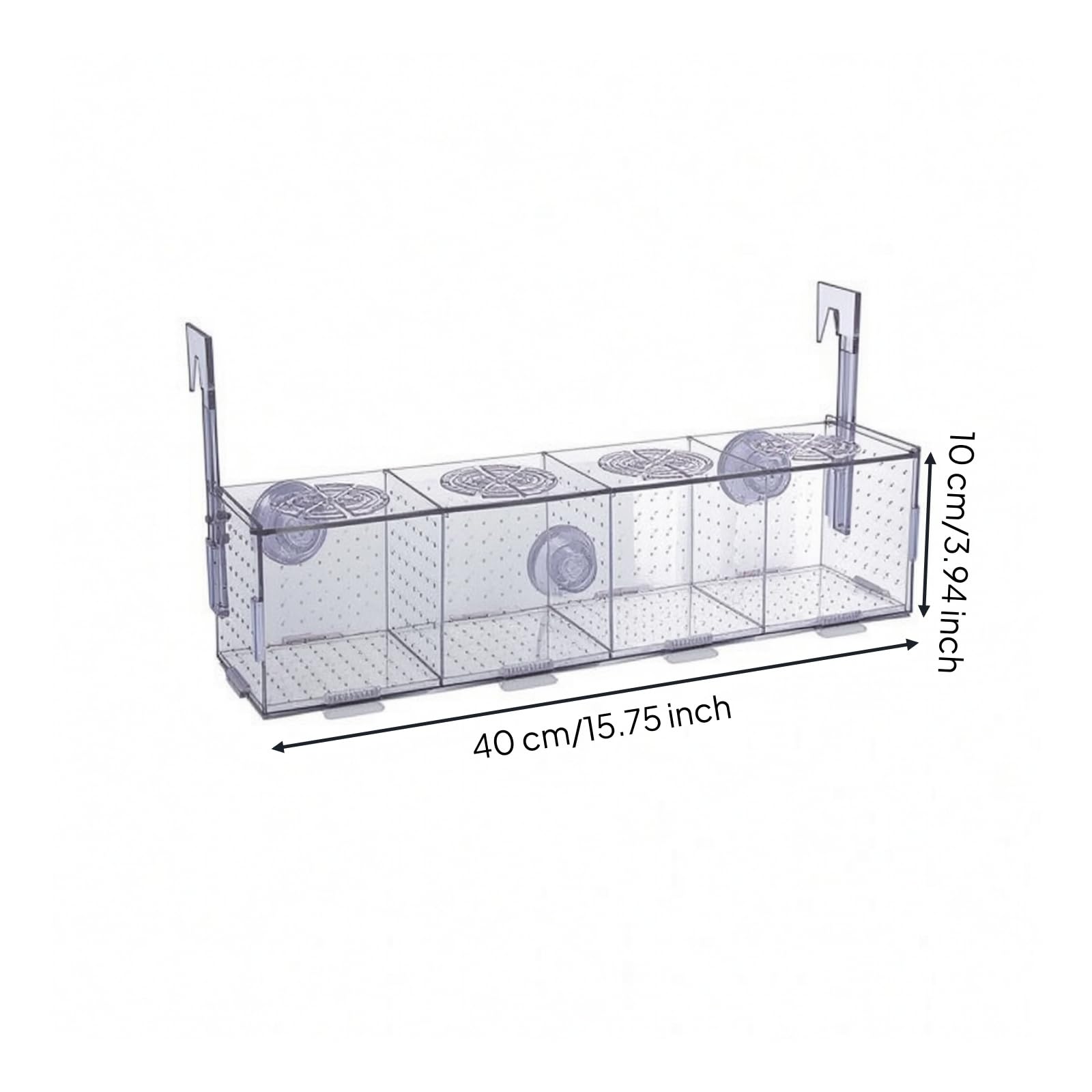 Caja Cría con Ventosas Transparente Gran Capacidad, Resistente, Caja Cría con Rejilla Aislamiento, Acuaristas