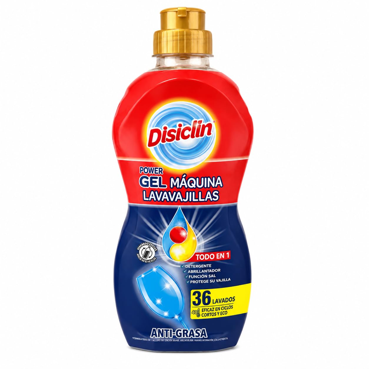 DISCLIN - Pack 12 unidades Gel Lavavajillas Máquina Todo en 1 | 36 Dosis Hidrosolubles | Limpieza de Vajilla, Vasos y Cubiertos | Acción Desengrasante | Formato Práctico | Rasmacor