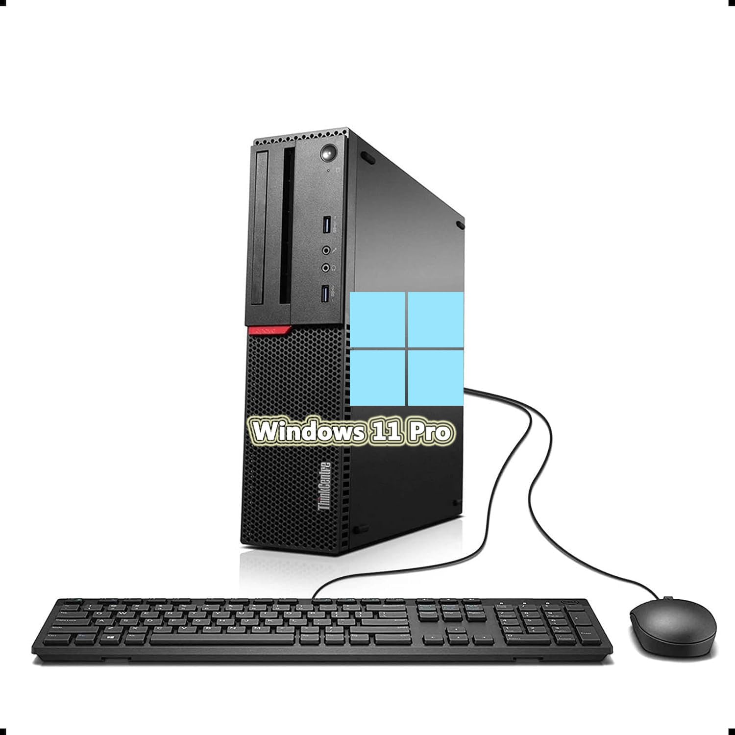 Lenovo Desktop M700 SFF Thinkcentre Computer PC Win 11, Intel Quad 6th Gen-3.7 GHz, 16GB RAM, 1TB SSD, VGA, DisplayPort, RGB Keyboard (renewed)