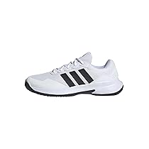 adidas Uomo GAMECOURT 2 Tennis Shoes, Ftwr White, Core Black, Silver Met., 42 EU