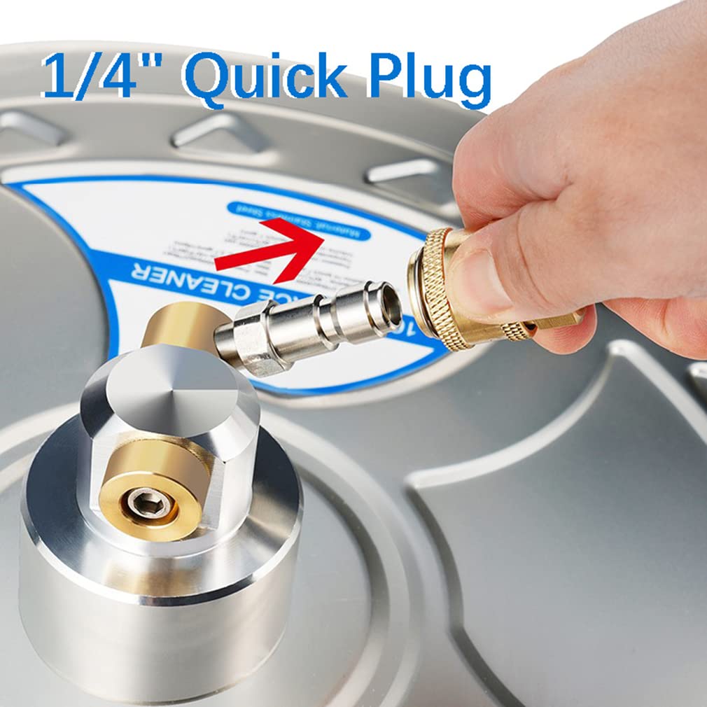 Limpiador de Superficies con hidrolavadora Plana de 16 Pulgadas con Ruedas, Conector rápido de 1/4", 2 Varillas Extensibles, para Limpiar entradas de Autos, aceras y Patios.