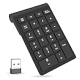 Wireless Number Pads, Numeric Keypad Numpad 22 Keys Portable 2.4 GHz Financial Accounting Number Keyboard Extensions 10 Key for Laptop, PC, Desktop, Surface Pro, Notebook