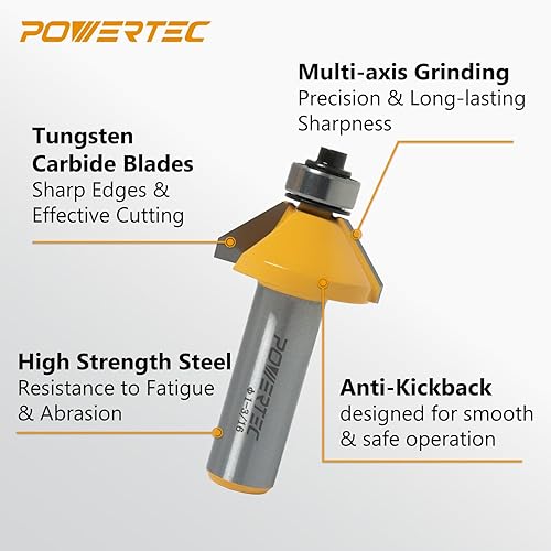 Miniatura 9 de POWERTEC Trineo de revestimiento de riel para mesas de enrutador, riel de corte profesional preciso para juntas de puertas de gabinetes, frentes de