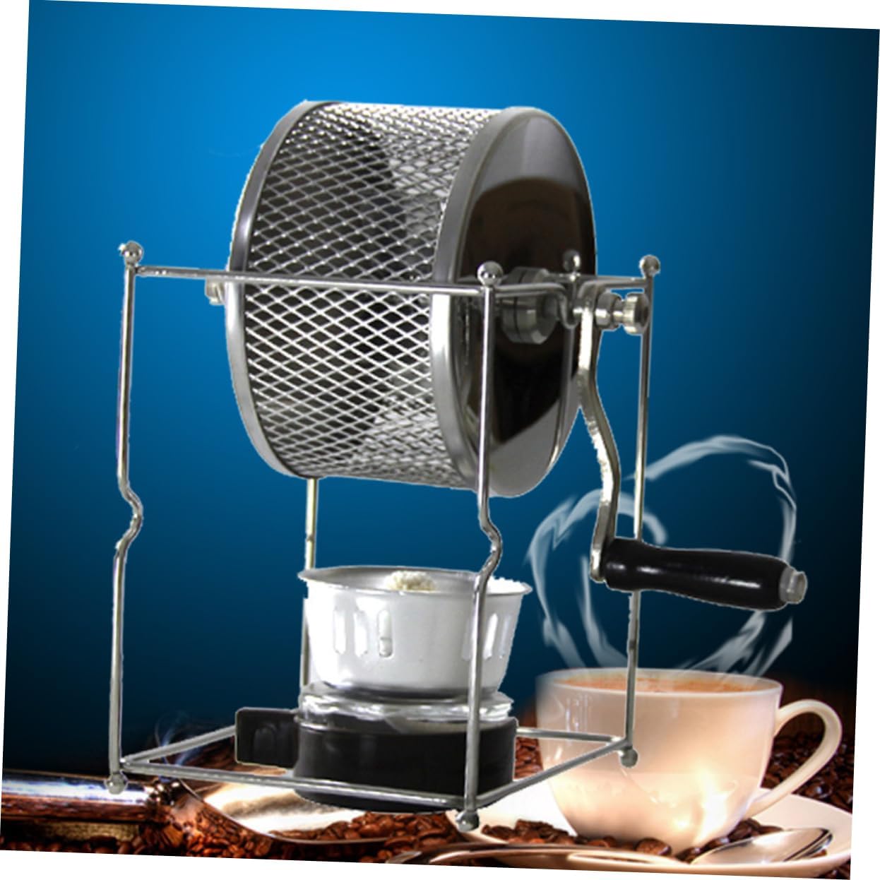 Stainless -cranked Coffee Roaster Manual Coffee Bean Grinder for Home Diy Roasting Machine No Electricity Needed