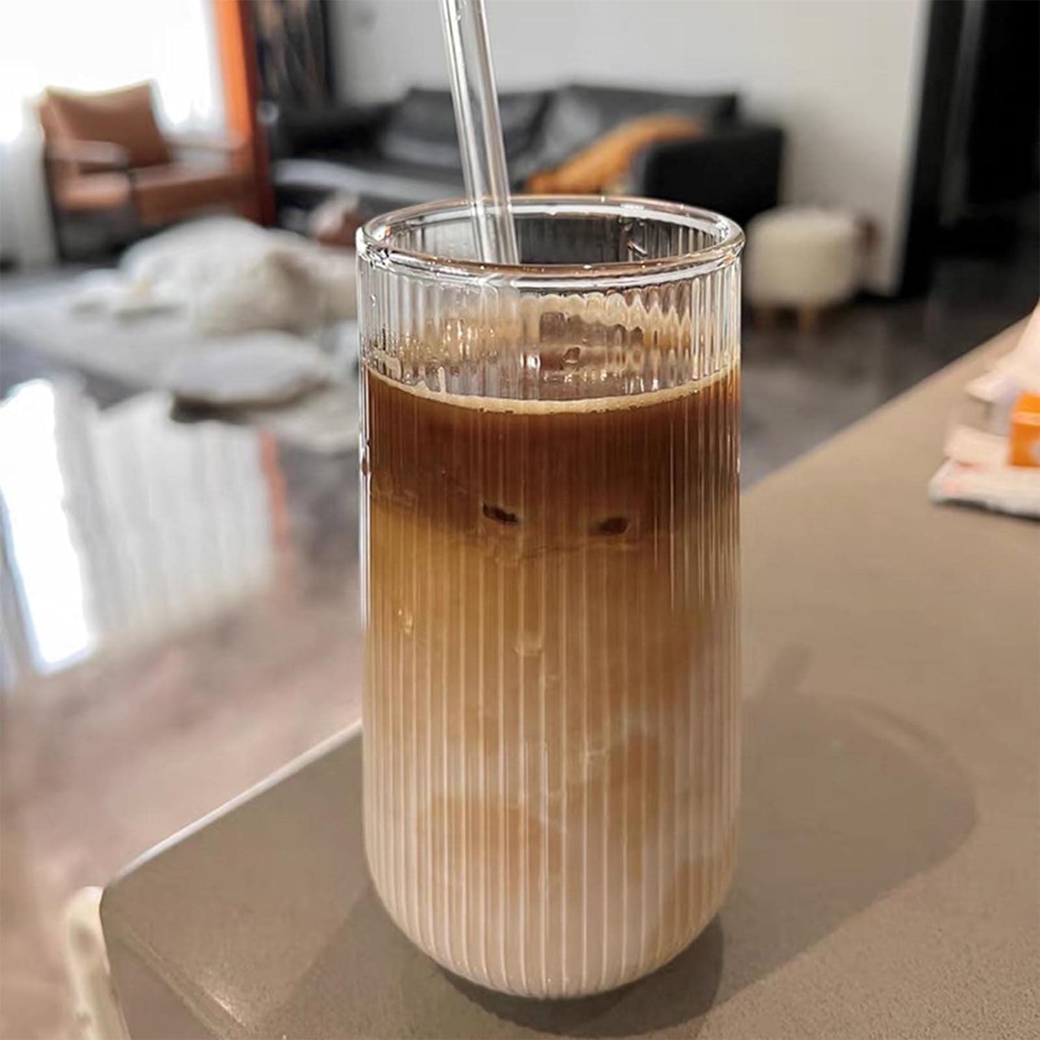 Lot De 4 Tasses En Verre Latte Macchiato 500ml Auauraintt - Verre Borosilicate Résistant Chaleur