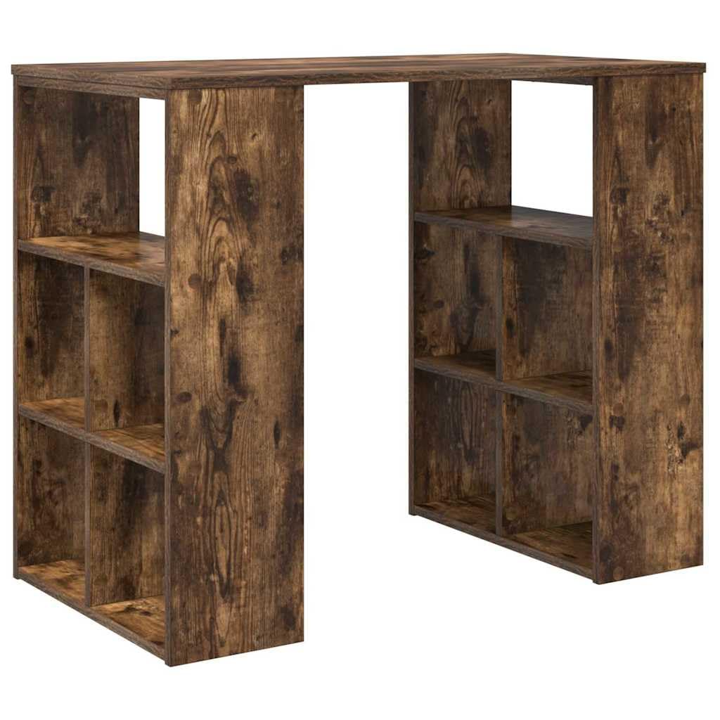 Scrivania affumicatura 90 x 50 x 75 cm, materiale in legno, con ripiano integrato, moderno tavolo per computer per ufficio domestico, versatile