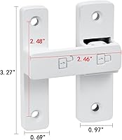 Vista 2 de Pestillos de puerta de granero mate en blanco, cerradura de puerta de 180 grados, herrajes de pestillo de puerta abatible