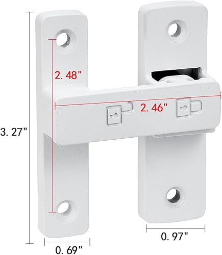 Miniatura 2 de Pestillos de puerta de granero blanco mate, cerradura de puerta de 180 grados, herrajes de cierre de puerta abatible, cerradura de puerta de
