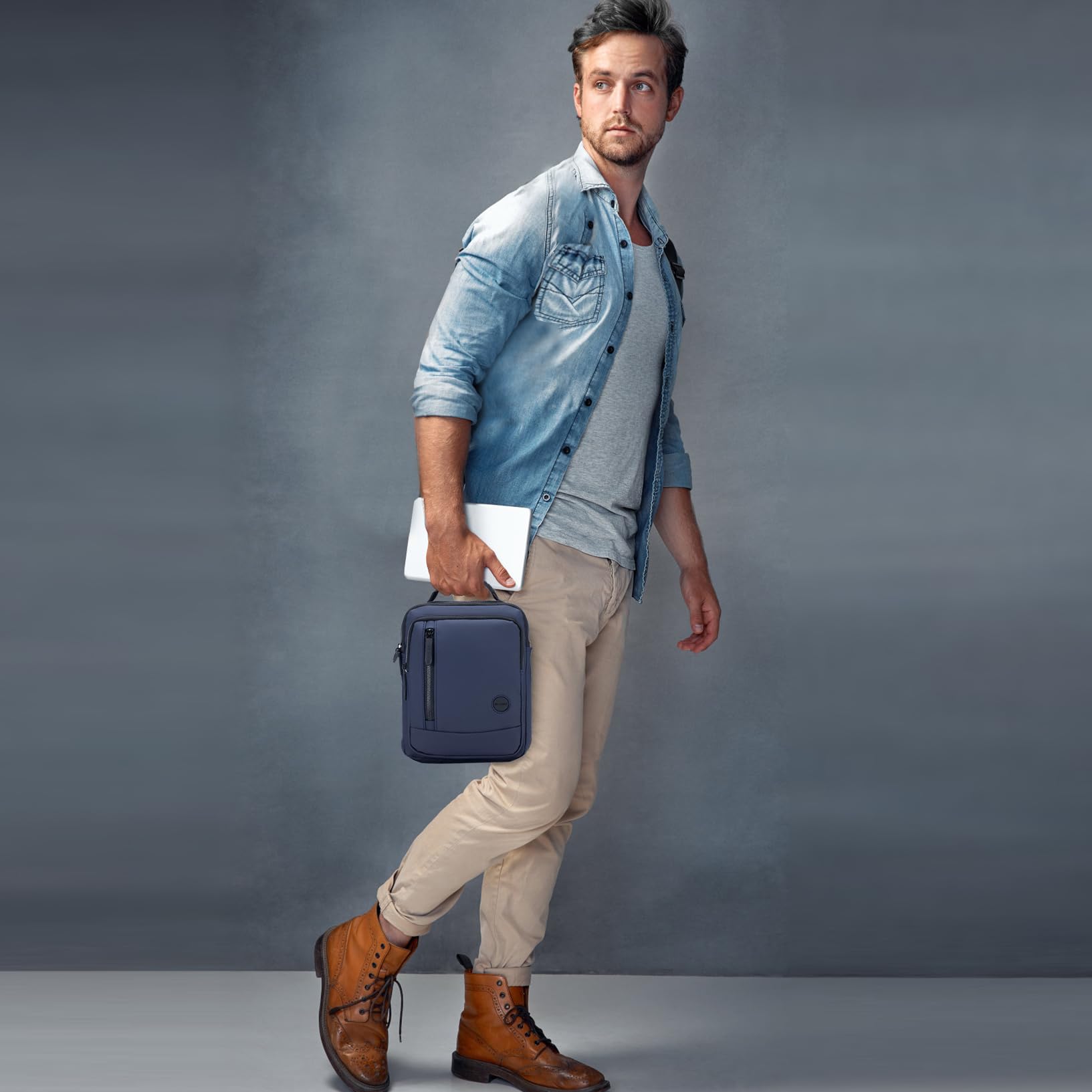 SPAHER Bolso Hombre Bandolera Pequeña, Impermeable Nylon Bandoleras Hombre Bolso de Hombro Crossbody Bag Casual Con Correas de Hombro Ajustables Para Regalo, Viaje, Trabajo