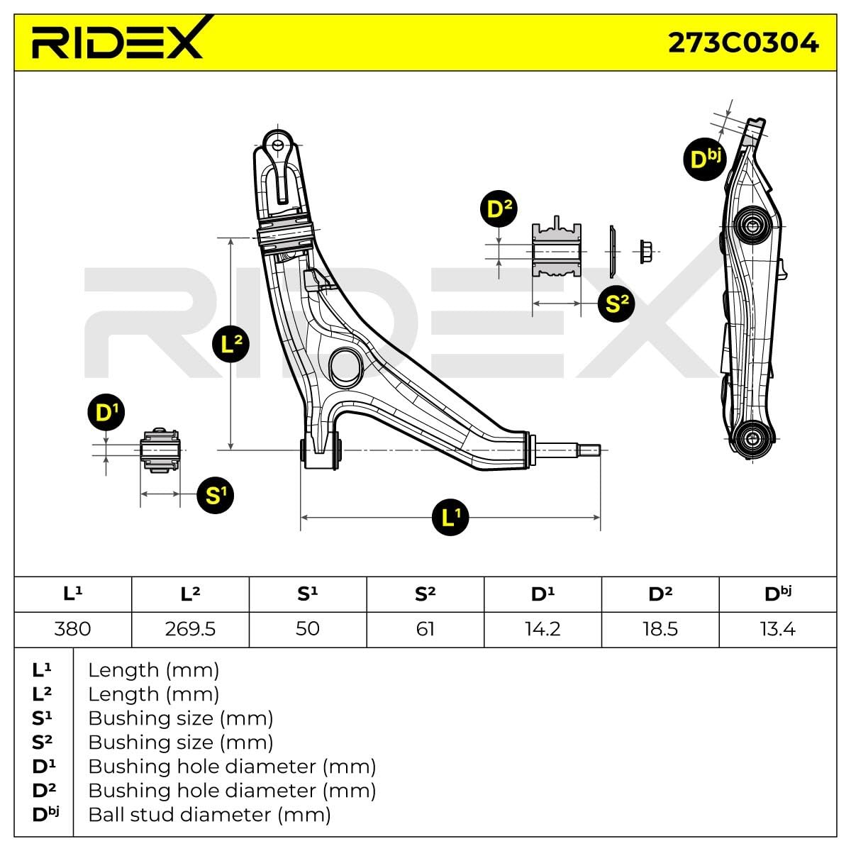 Wahacz Zawieszenia Koła RIDEX 273C0304 przód prawo Kompatybilny z HONDA CIVIC V coupe EJ CIVIC VI sedan EJ, EK CRX III EH, EG CIVIC VI Fastback MA, MB CIVIC VI coupe EJ, EM1
