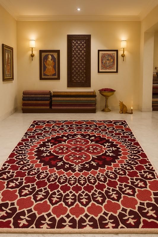 Image of Luxurious Tufted Woolen Carpet Collection Size 10 X 12 Feet (Color-Multi)