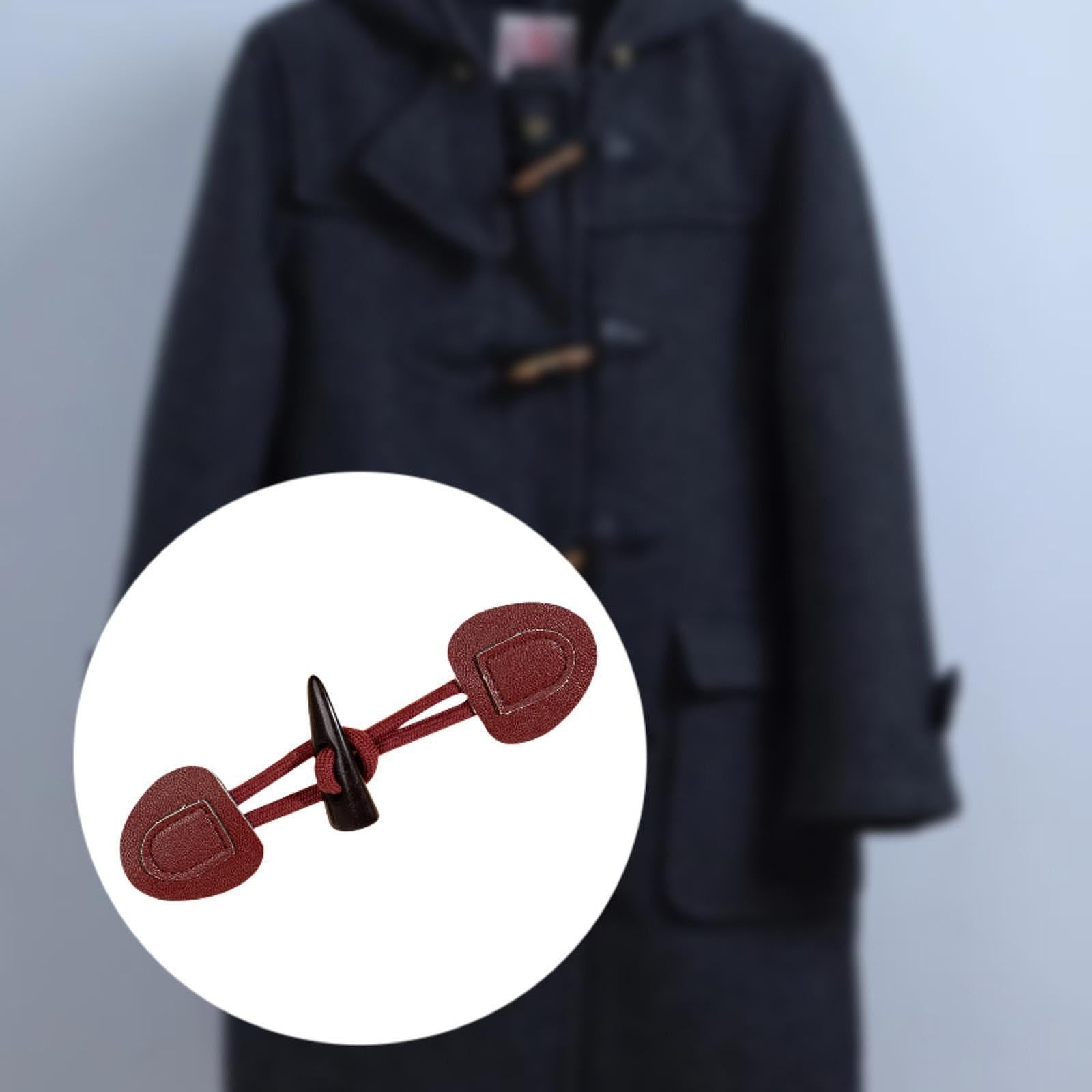 Amazon | レザーボタン、ダッフルコートトグル、縫い付けトグルボタン