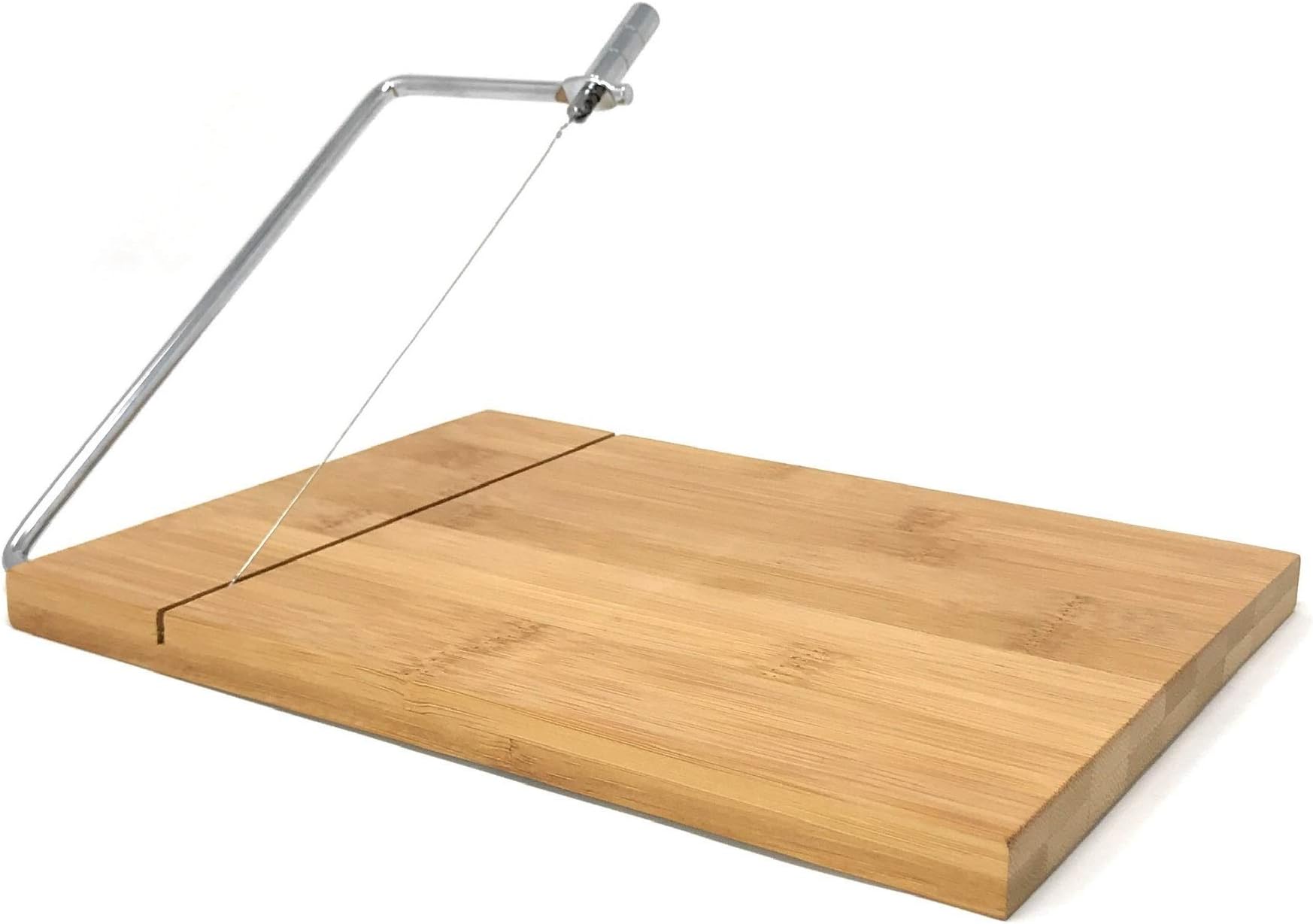 Bamboo Cheese Cutting Slicer Board with Wire Cutter
