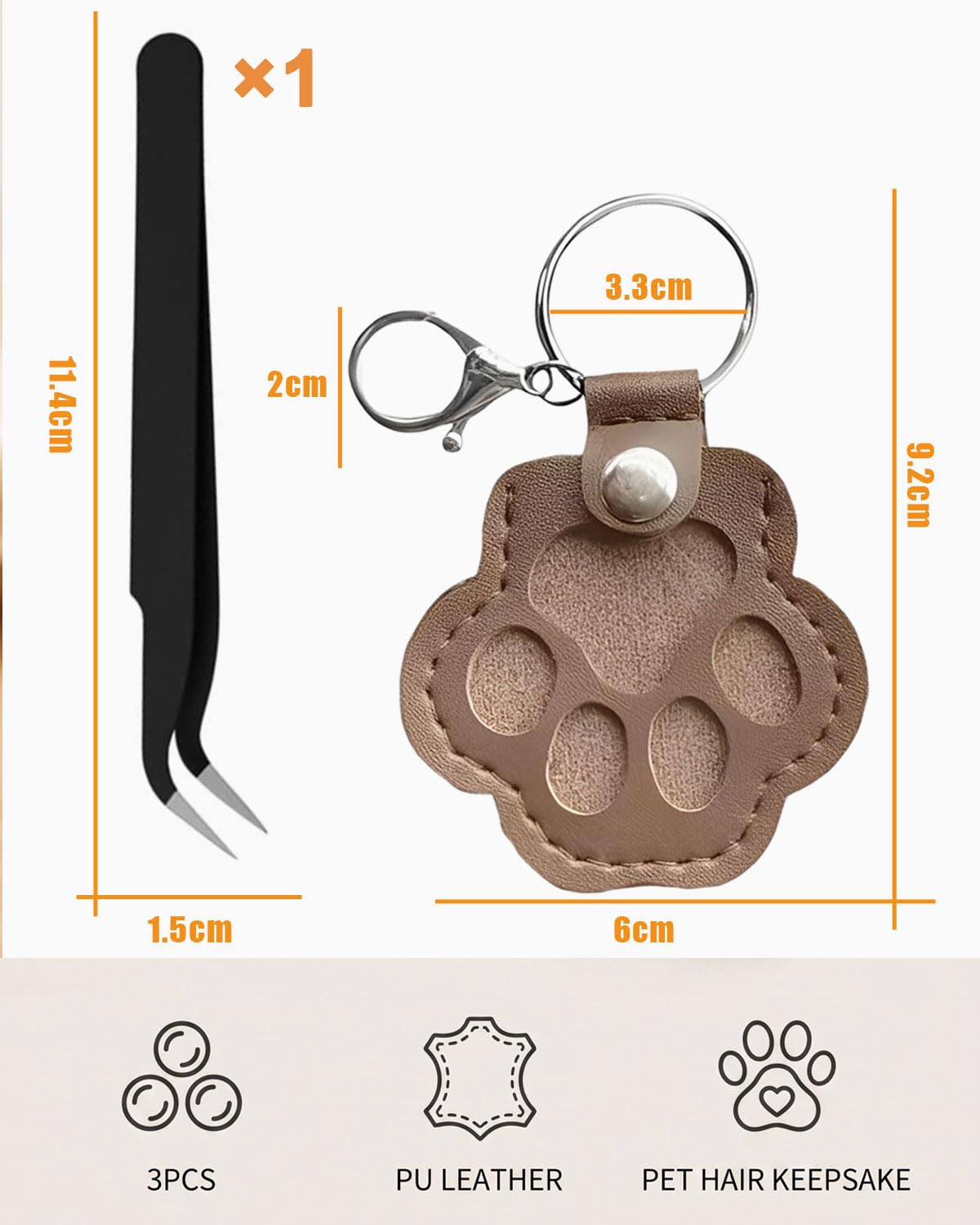 Portachiavi Memorial Hair Keeper per Peli di Animali Domestici Cane Gatto