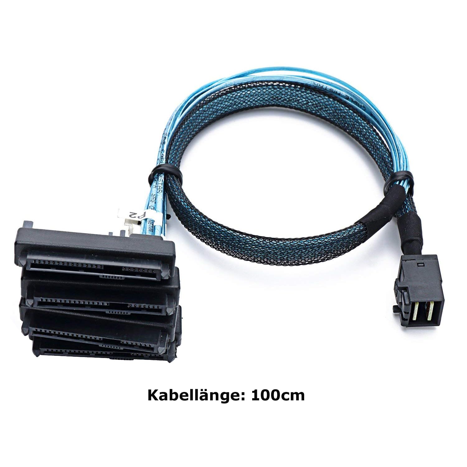 P82CS: 1 m Mini SAS SFF-8643 su 4 SFF-8482 e 4 cavi splitter SATA 15 pin – connettore di alimentazione per dischi rigidi