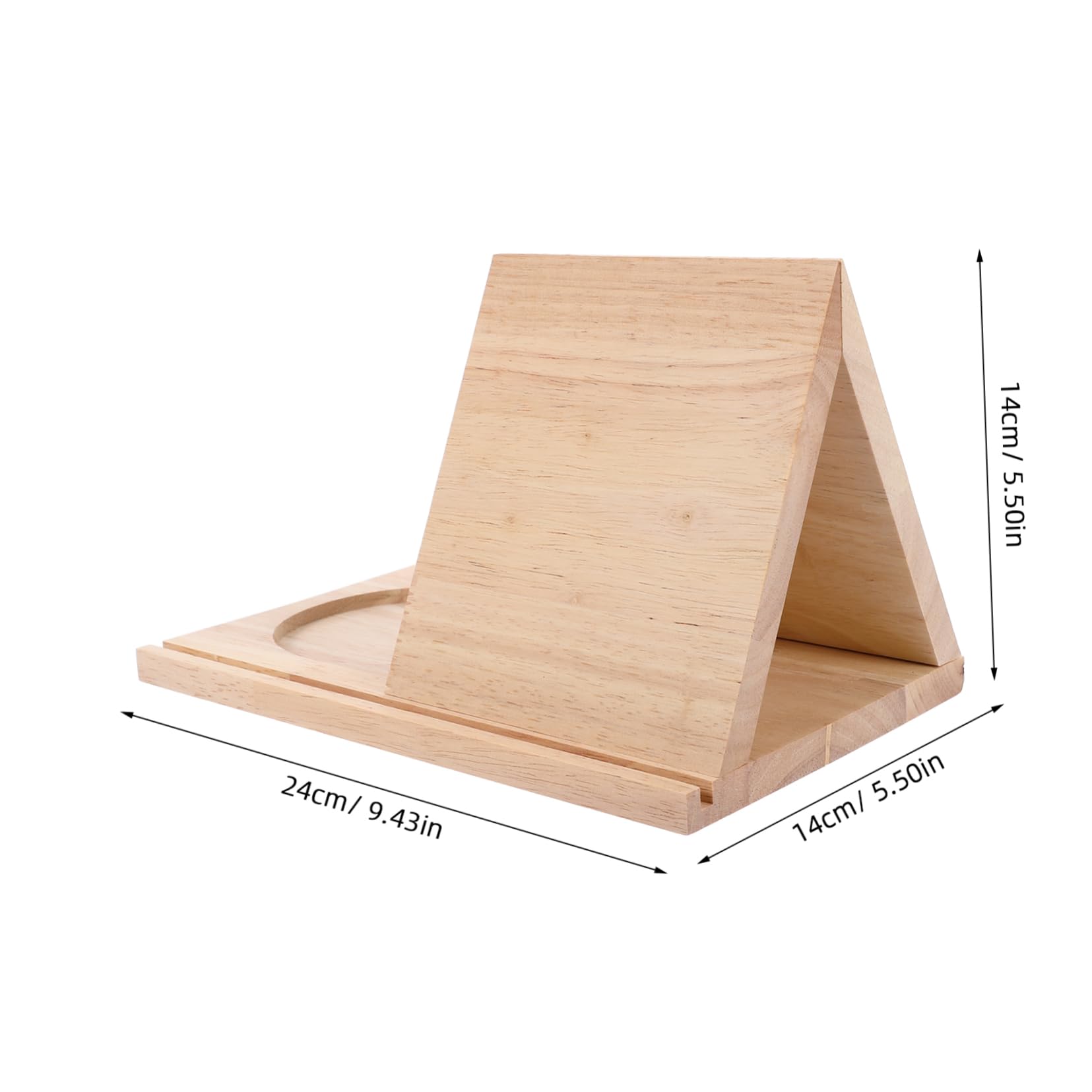 Libreria per Scrivania in Legno con Struttura Triangolare Multifunzionale, Poggia Libro Integrato e Porta Bicchiere, per Spazi Piccoli e Compatti