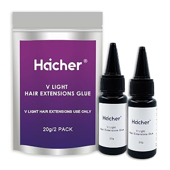 V Light Hair Extensions Glue, Hair Extensions Glue for V Light System Kit Use Only20g/2 Pack
