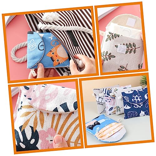 NIYANGLE 15 Peças Saco De Armazenamento De Guardanapo Tecido De Malha De Gato Amarelo Fofo