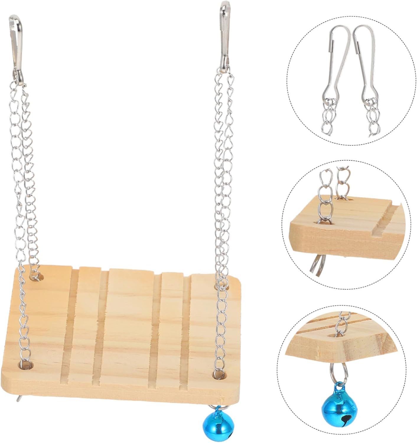 balacoo 5pcs Multipurpose Platform Swing for Hamsters Chinchillas and Pets Easy to Install Habitat Toy Bell and Fun Accessory for Pet Playtime