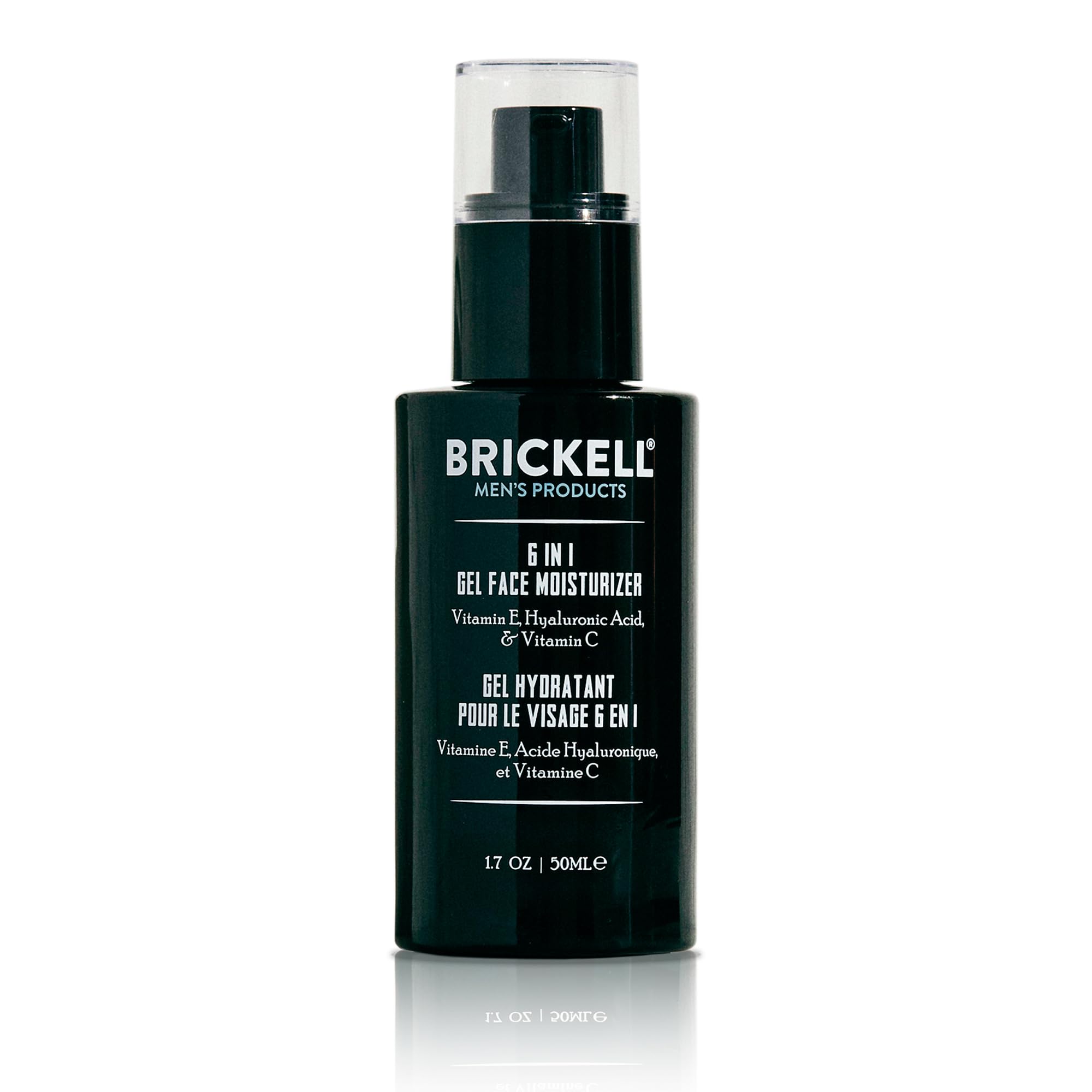 Brickell Men's 6 in 1 Gel Face Moisturizer for Men, Natural and Organic Gel Moisturizer, 1.7 ounces, Unscented