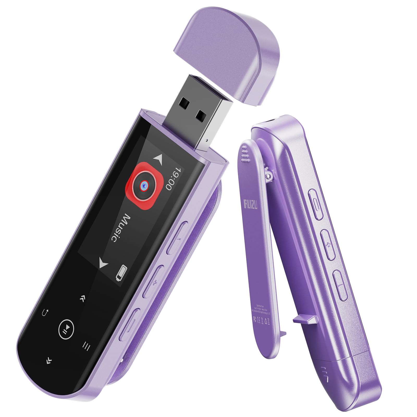RUIZU 64GB USB MP3 Player with Bluetooth 5.3, Clip Jam Portable