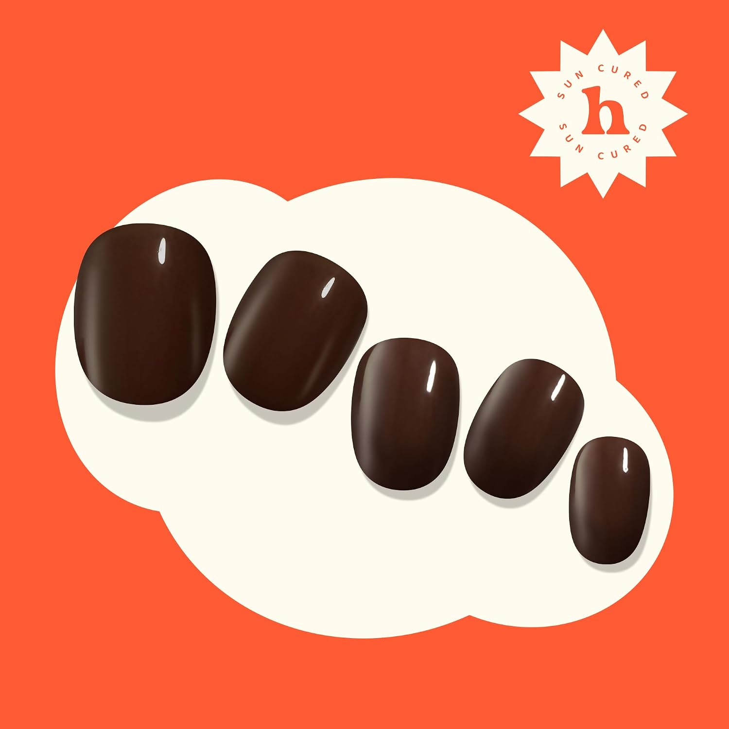 Heyhae Semi Cured Gel Nail Strips | No LED Lamp Needed | Fall, Solid, Brown | Easy Apply & Remove, Salon Quality | Includes 28 Strips, 1 Prep Pads, Nail File & Wooden stick - Hey, Espresso Yourself