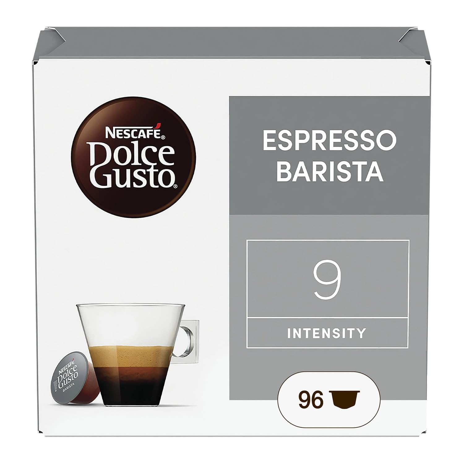 NESCAFÉ DOLCE GUSTO Espresso Barista Caffè 96 Capsule | Caffè espresso denso e cremoso, intensità 9. Caffè torrefatto e macinato. 96 Capsule Compatibili Nescafé Dolce Gusto