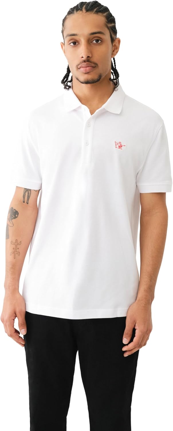 True Religion Men's Relaxed Buddha Patch Polo