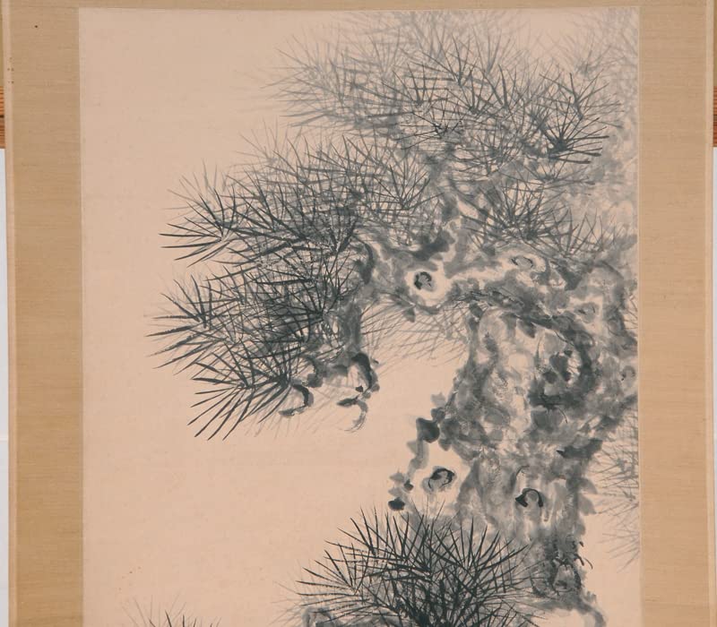 Amazon.co.jp: 【真作】岡本碧艸「不老卍季図（不老万年）」軸掛軸箱