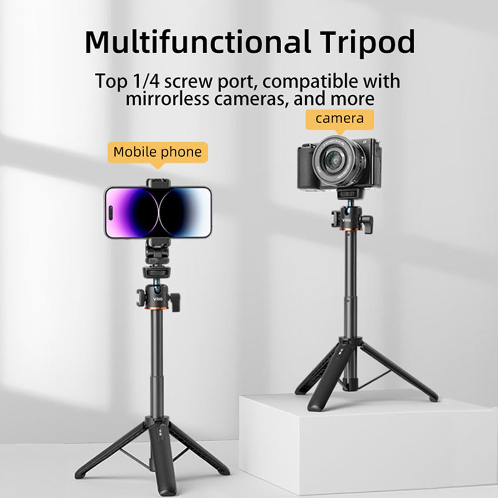 Statyw przedłużający statyw kij do selfie statyw uchwyt pasuje do DJI Osmo Pocket 3, z Cold Boot i portem rozszerzeń 1/4