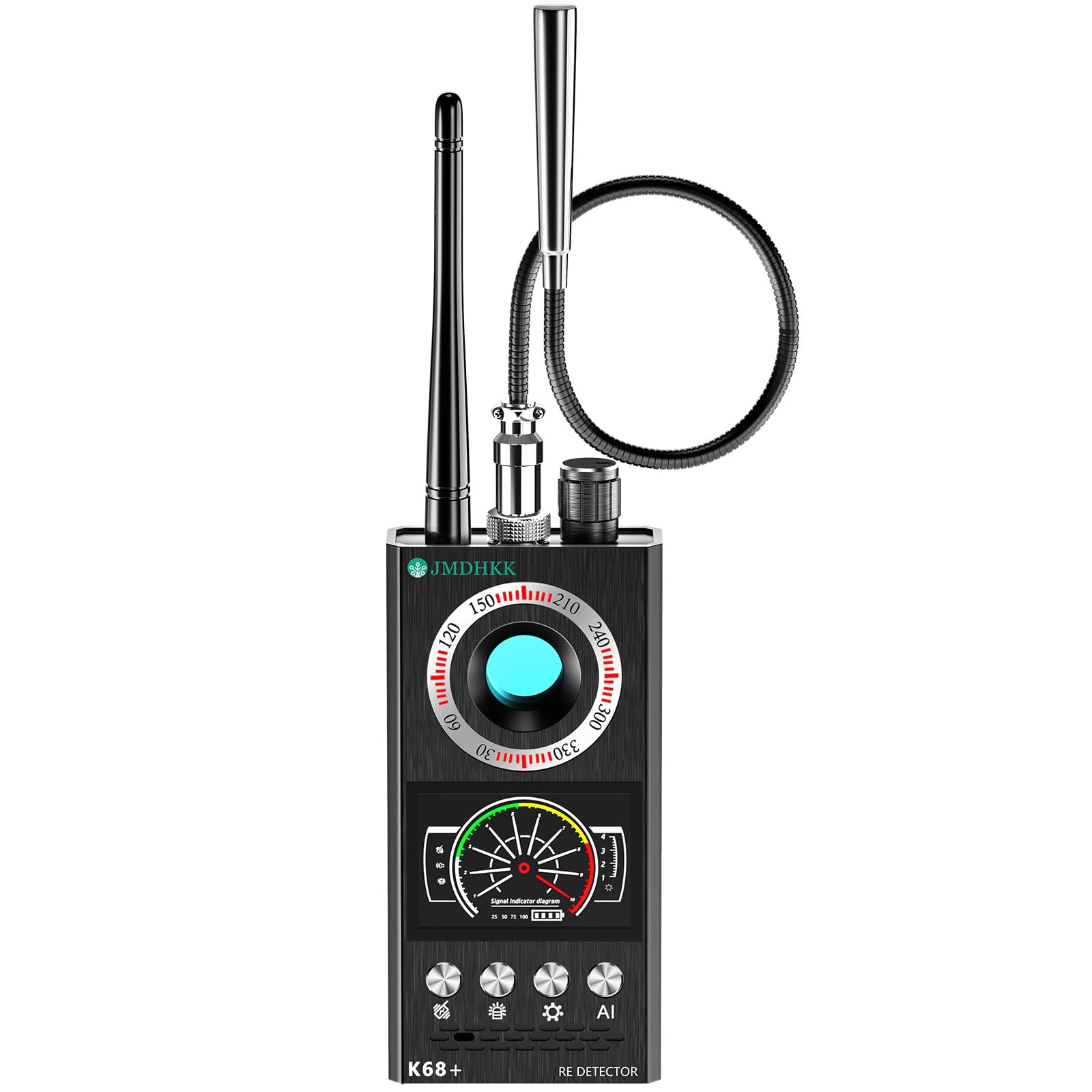 JMDHKK Versteckter Kamera- und Wanzendetektor – Magnetischer Tracker- und Funksignalfinder für Zuhause, Büro, Hotel, Auto – Erweiterter Privatsphärenschutz für Reisen & Sicherheit (Schwarz)