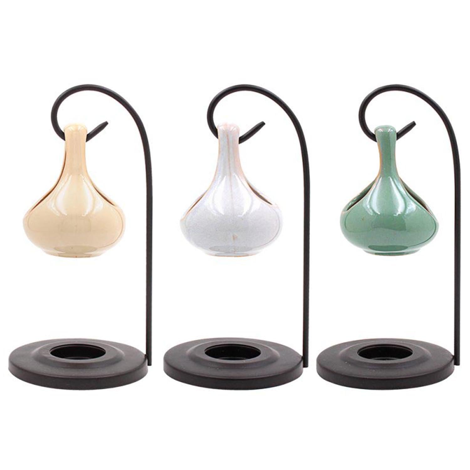  - Oil Burner Hanging Ceramic Vintage Aroma Tealight Holder Random Colour Fragrance