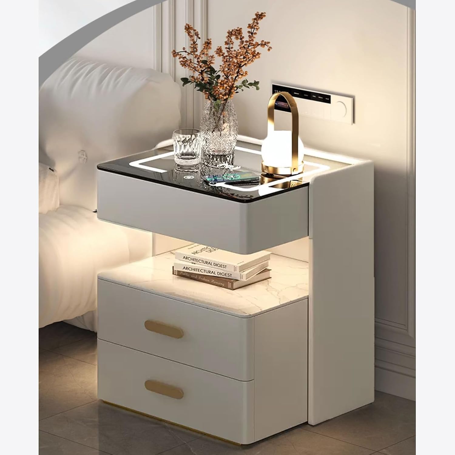 カウンターテーブル ウォールナット無垢カフェ風アンティーク観葉植物