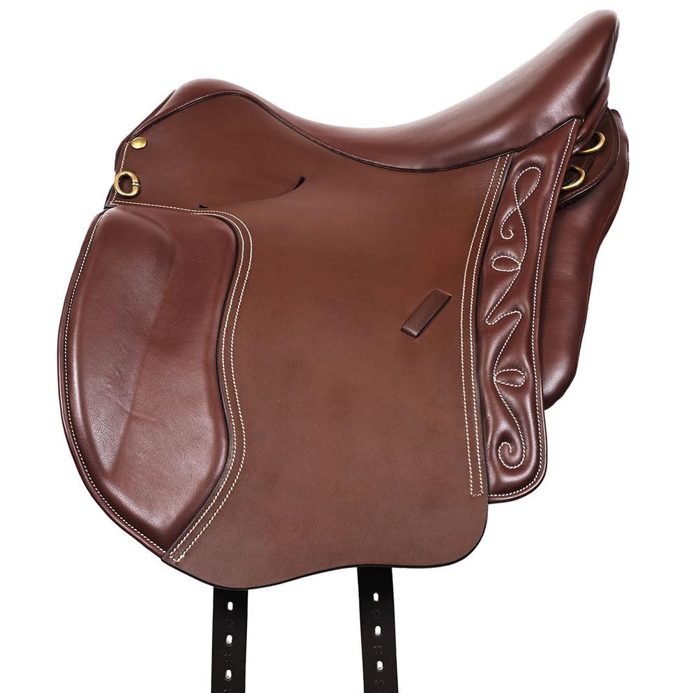 A&M Reitsport Wanderreit Sattel 1126 aus Leder, Braun, wechselbares Kopfeisen, Größe:17.5 Zoll