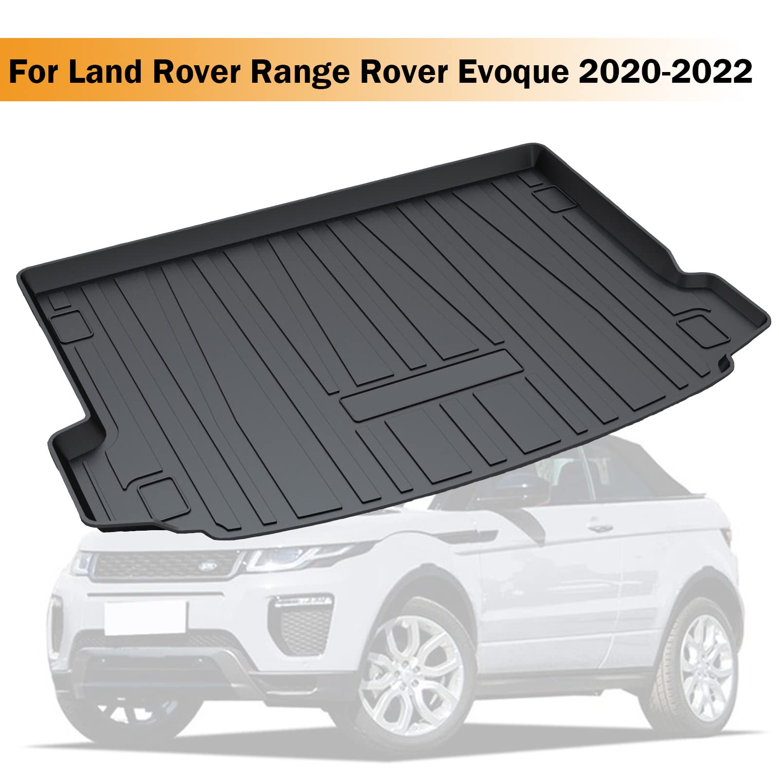 Car Boot Liners Mat for Evoque 2019 2020 2021 2022 2023 - PSLER Evoque Accessories,Vehicle Rear Cargo Liner Trunk Tray Floor Mat