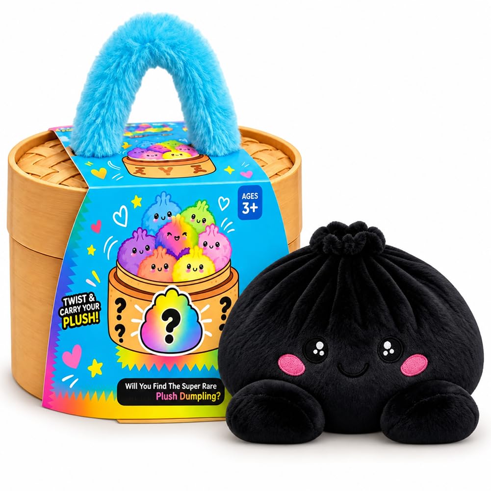 Kouipoie Dumpling Plush Blind Box,Squishy Plush Toy with Steamer Gift Box，O