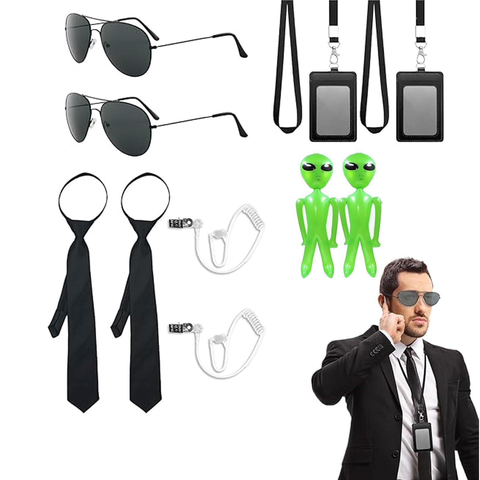 MOYWYCNO 2 Set Agent Costume Accessories Set